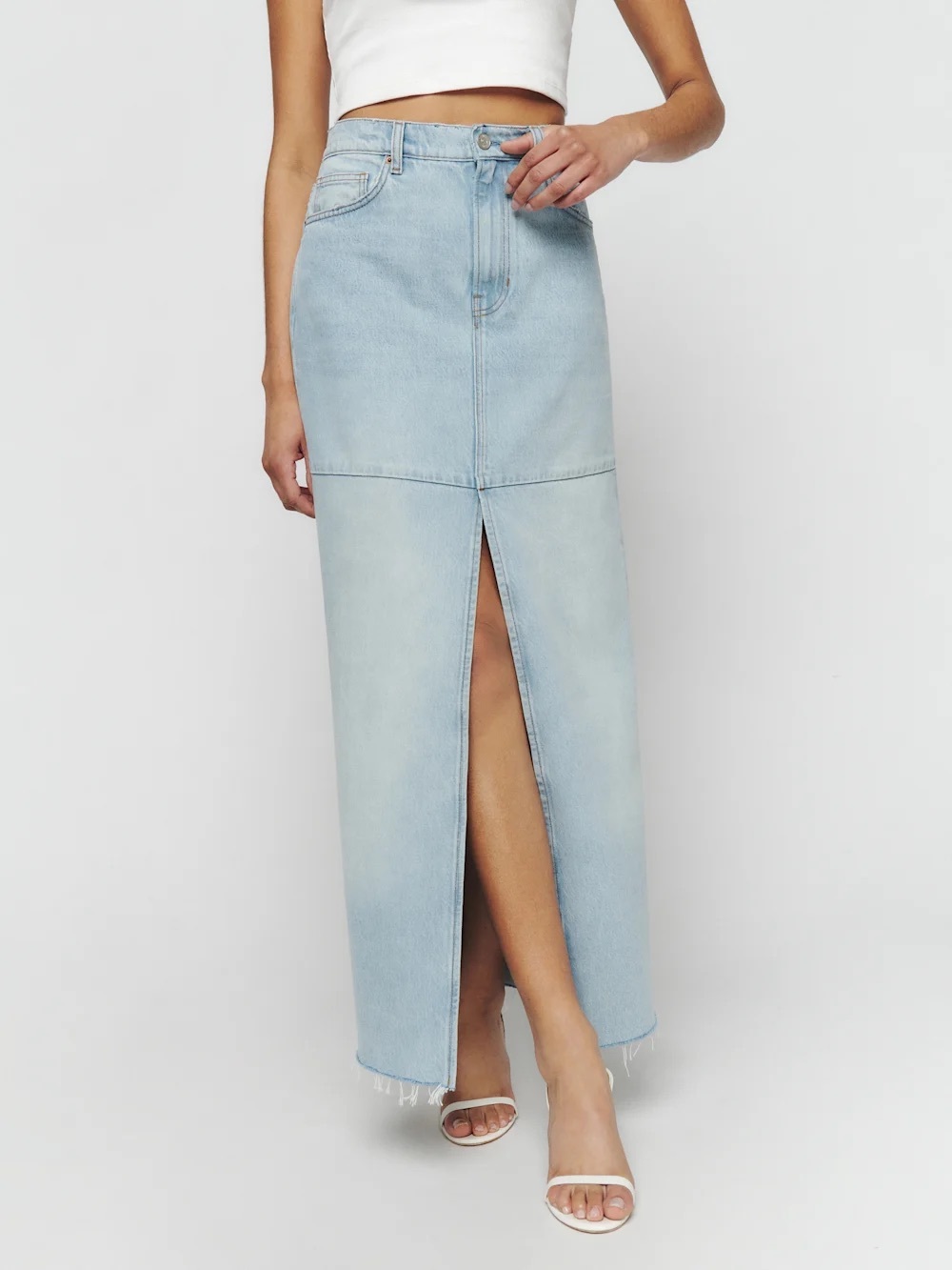 Reformation Tazz Maxi Denim Skirt